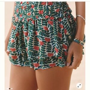 Anthropologie Floral coastal cowgirl High-Waisted Shorts skort